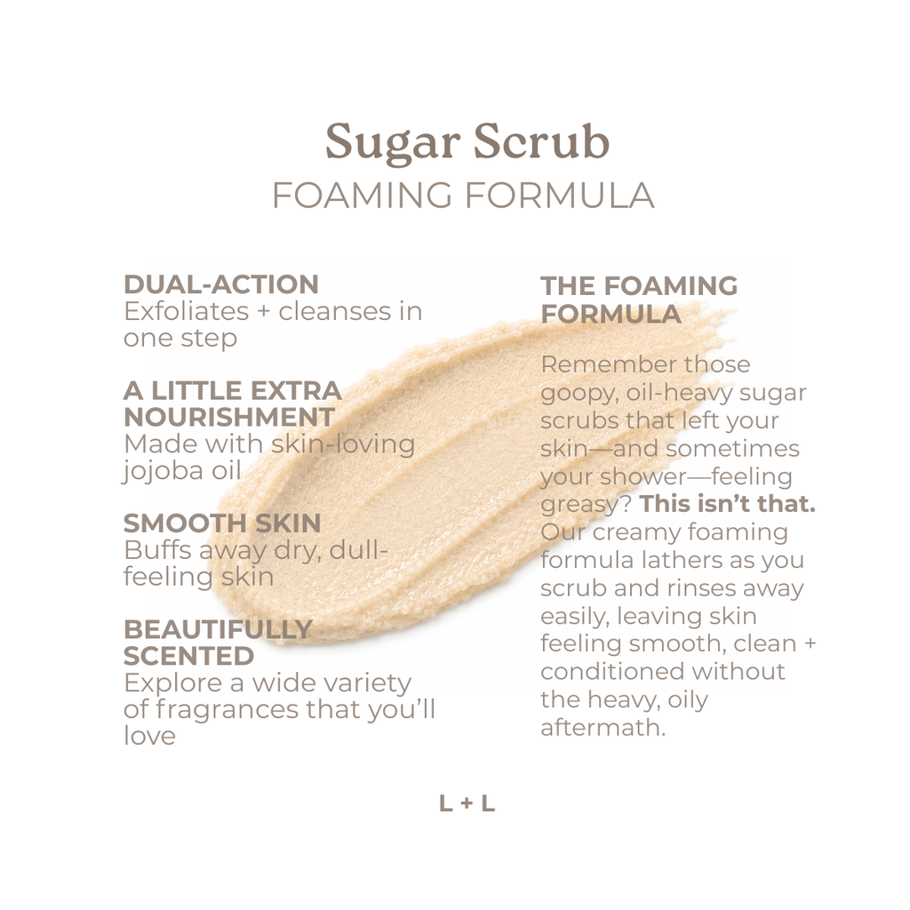 Whipped Sugar Scrub, Foaming Soapy Sugar Scrub, Exfoliating, Large 9.5 oz. Jar