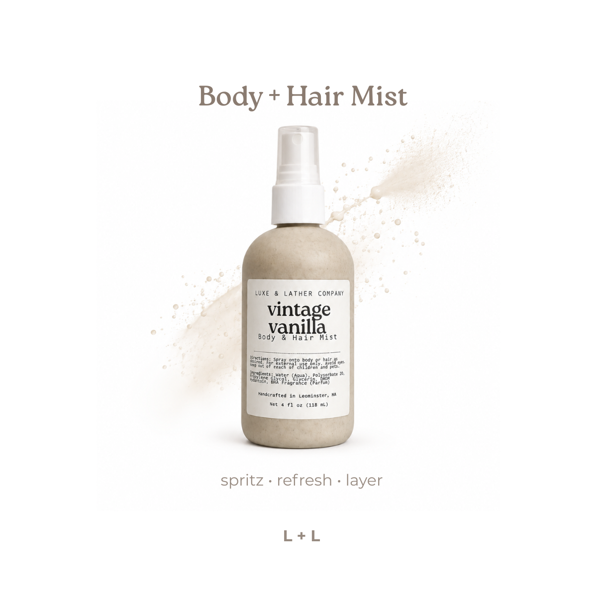 Luxe Body & Hair Mist, Moisturizing, Scent Variety