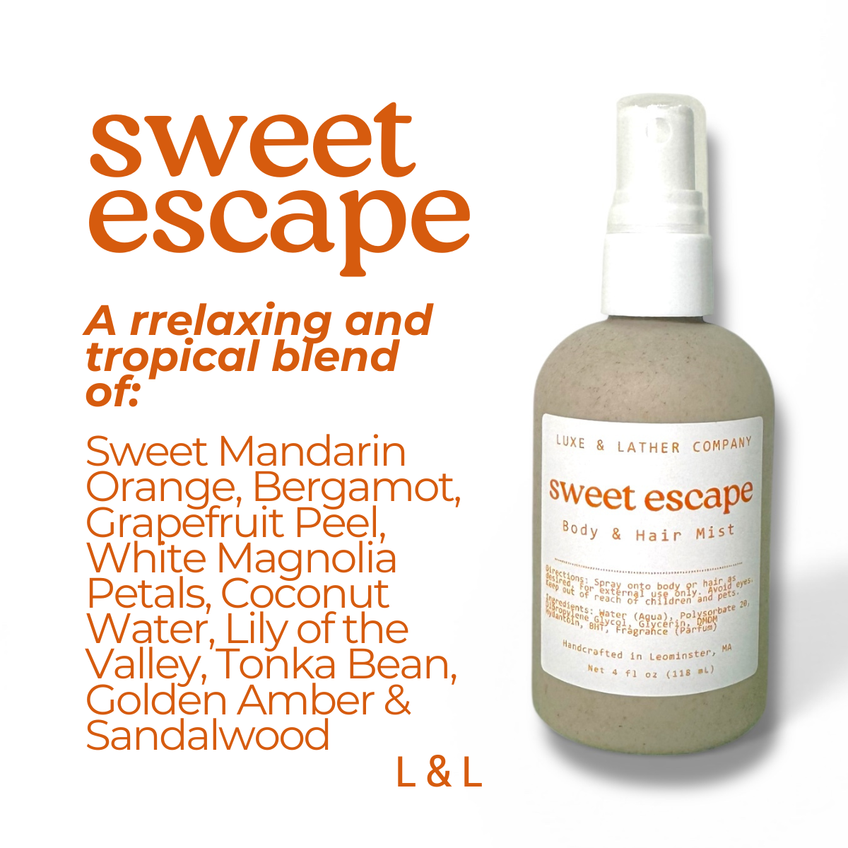 Luxe Body & Hair Mist, Moisturizing, Scent Variety