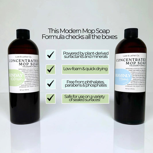 Luxe Mop Soap Floor Cleaner Concentrated Solution Scent Variety Low-Foam Quick-Drying Formula for Everyday Use