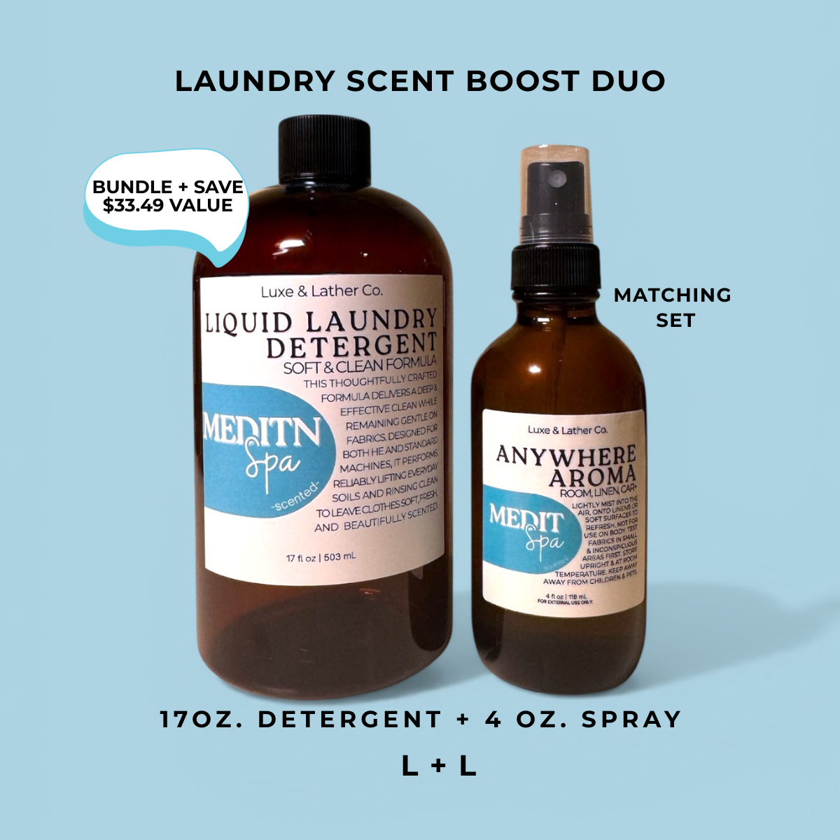 Laundry Scent Boost Duo, Luxe Laundry Detergent, 17oz. & Anywhere Aroma Linen Spray 4 oz. ($33.49 value)