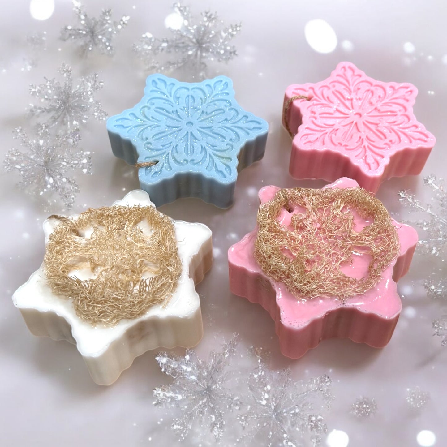 Snowflake Soap, Scent Variety, With or Without Loofah