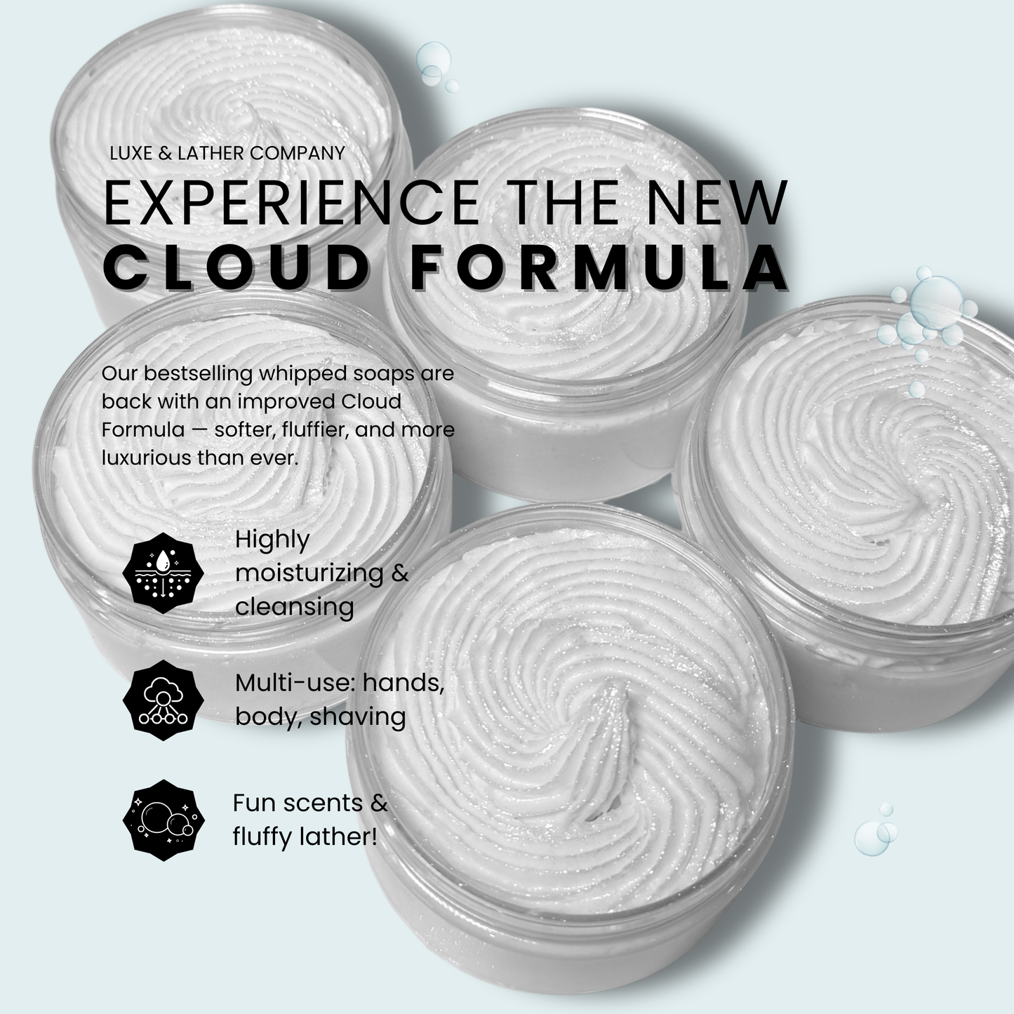 Whipped Creamy Soap, NEW CLOUD FORMULA, Scent Variety