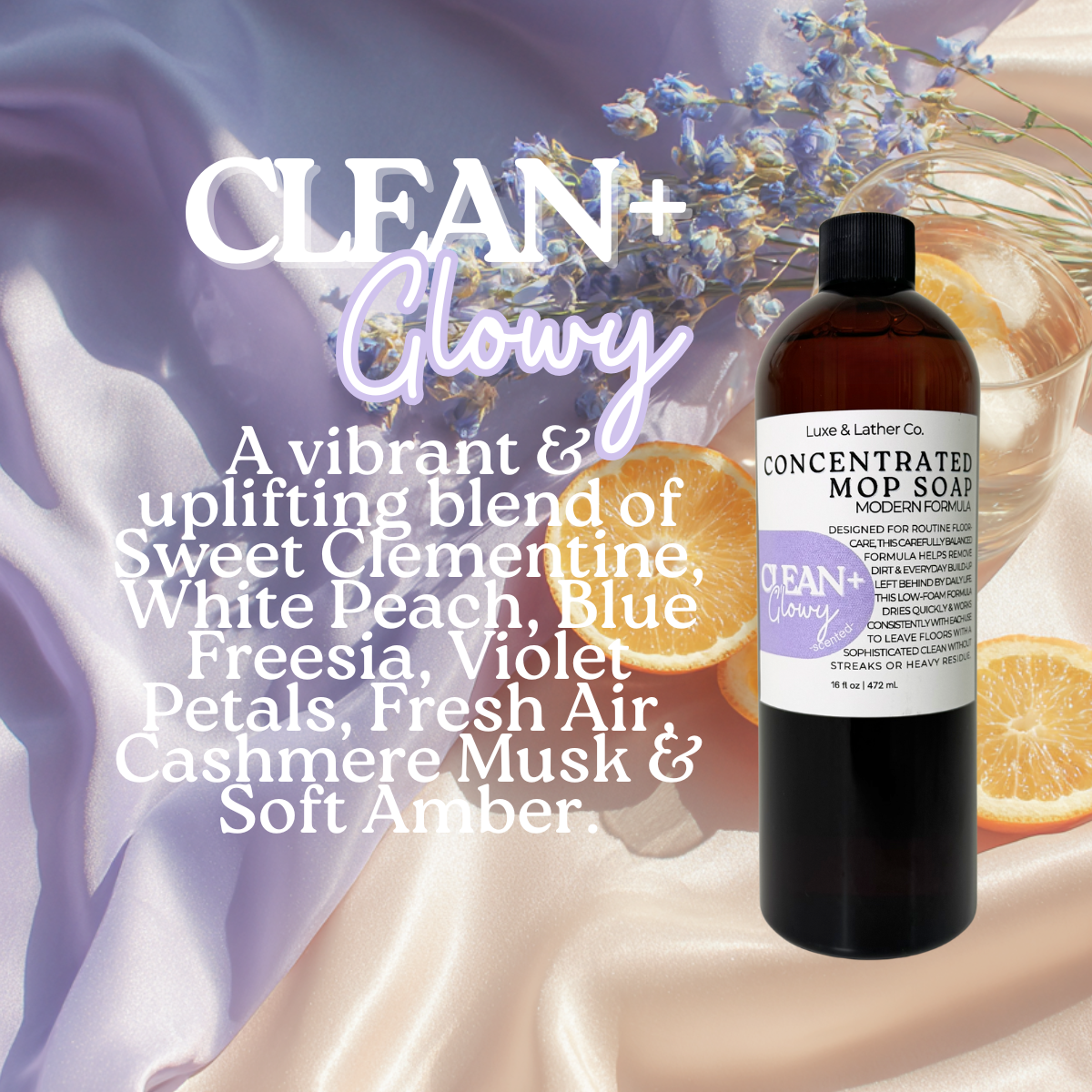 Luxe Mop Soap Floor Cleaner Concentrated Solution Scent Variety Low-Foam Quick-Drying Formula for Everyday Use