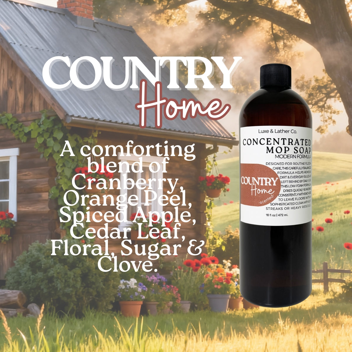 Luxe Mop Soap Floor Cleaner Concentrated Solution Scent Variety Low-Foam Quick-Drying Formula for Everyday Use