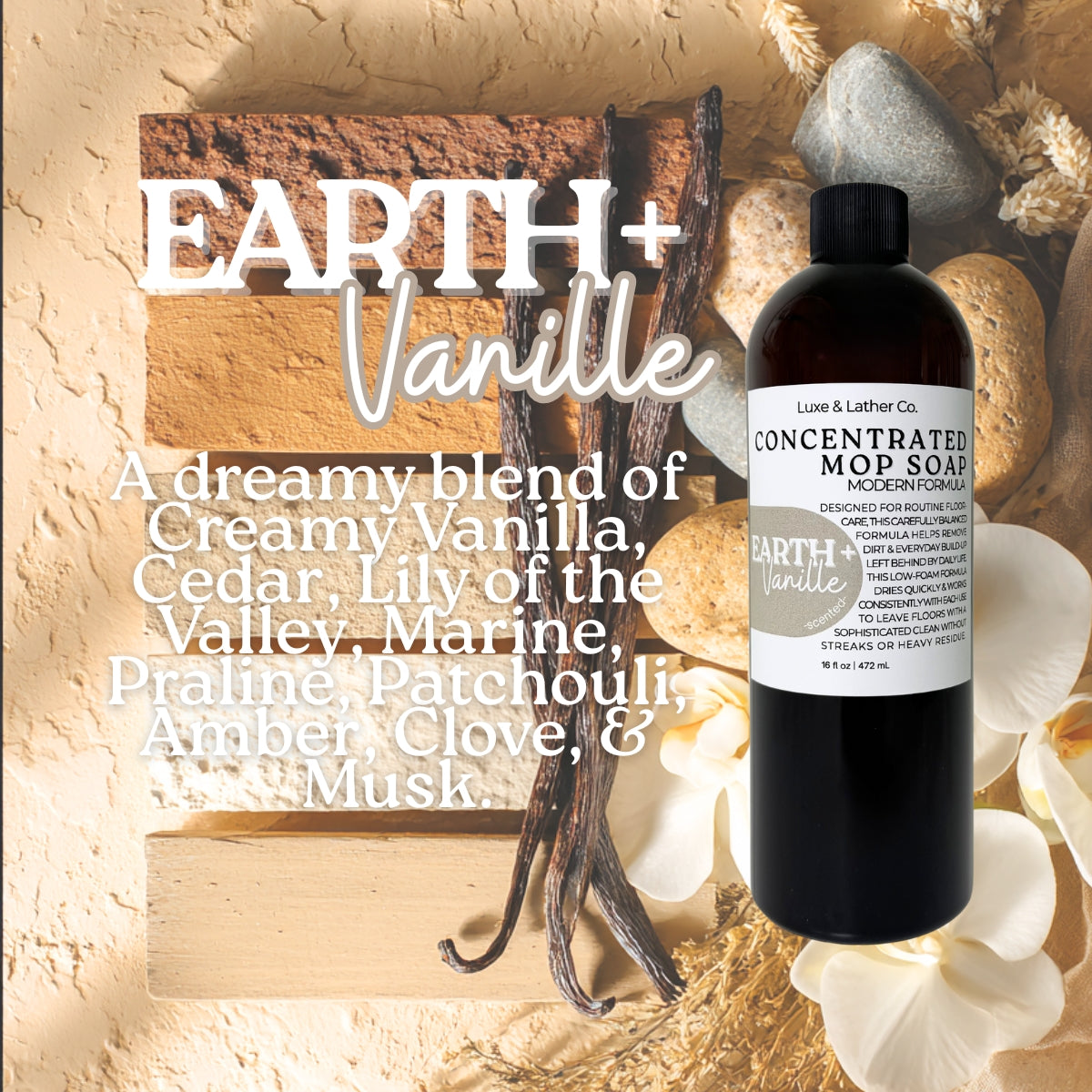 Luxe Mop Soap Floor Cleaner Concentrated Solution Scent Variety Low-Foam Quick-Drying Formula for Everyday Use