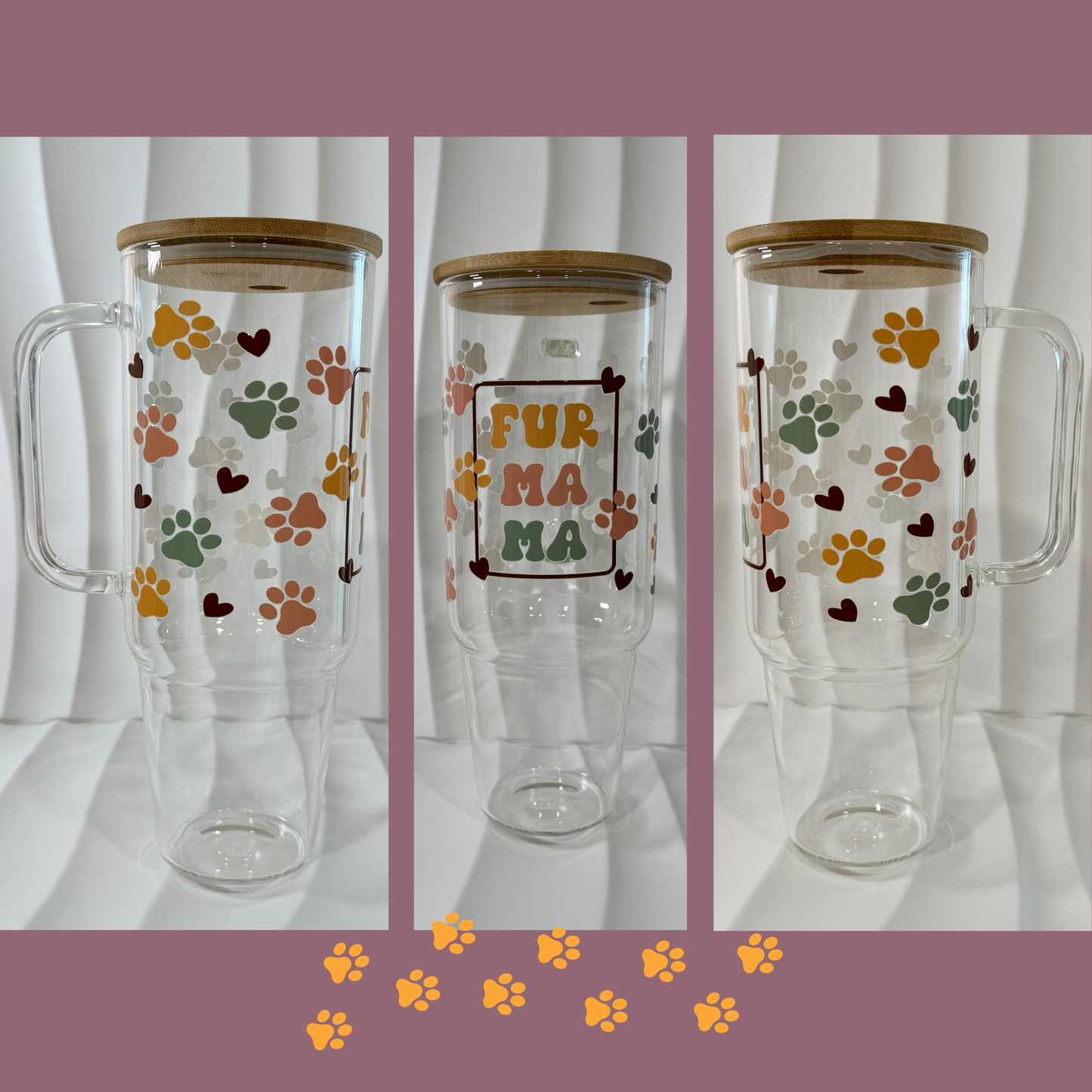 40 oz Large Glass Tumblers, Design Variety