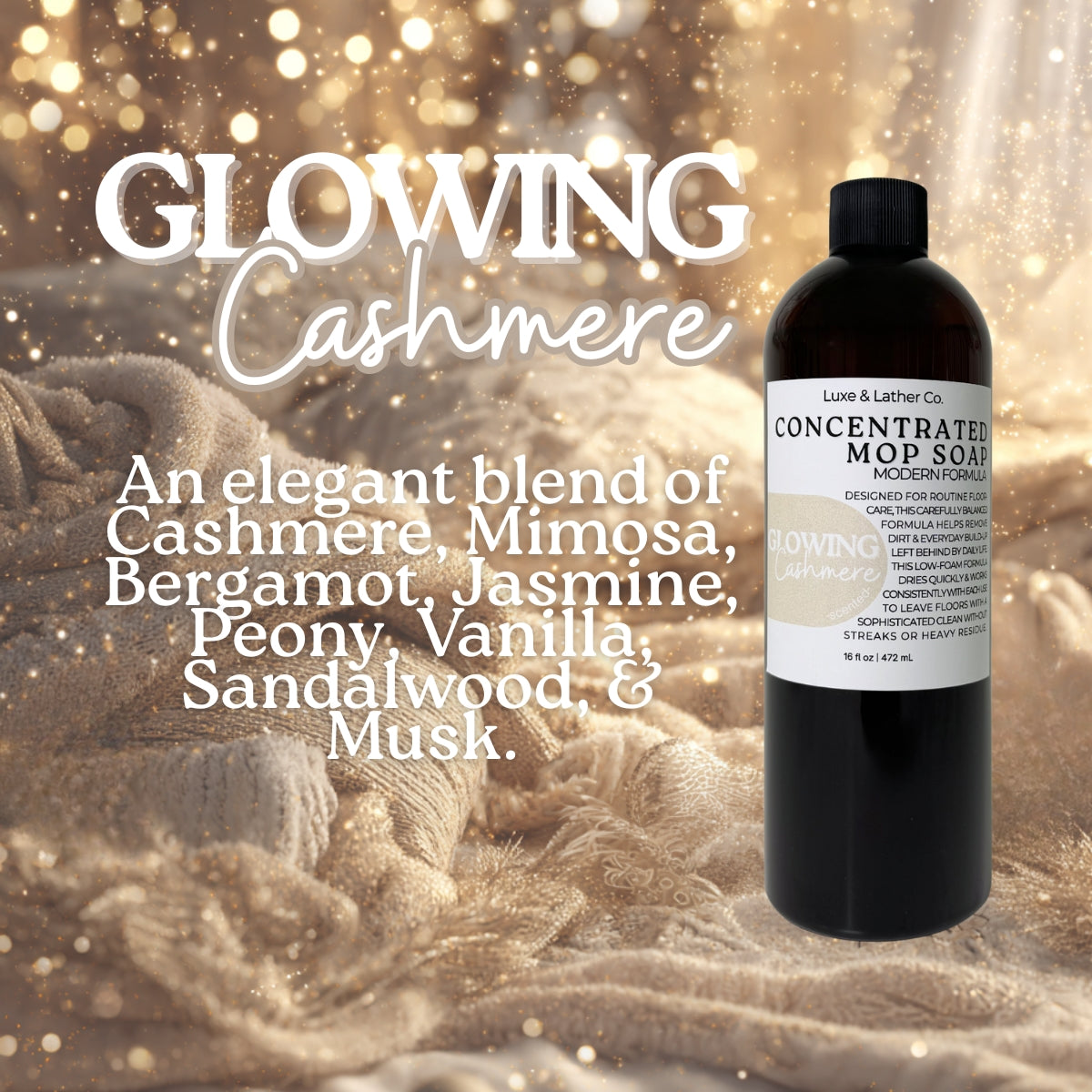 Luxe Mop Soap Floor Cleaner Concentrated Solution Scent Variety Low-Foam Quick-Drying Formula for Everyday Use