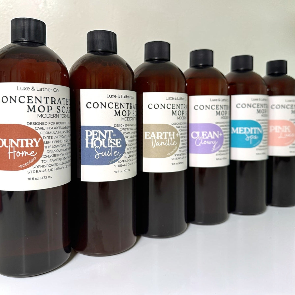 Luxe Mop Soap Floor Cleaner Concentrated Solution Scent Variety Low-Foam Quick-Drying Formula for Everyday Use