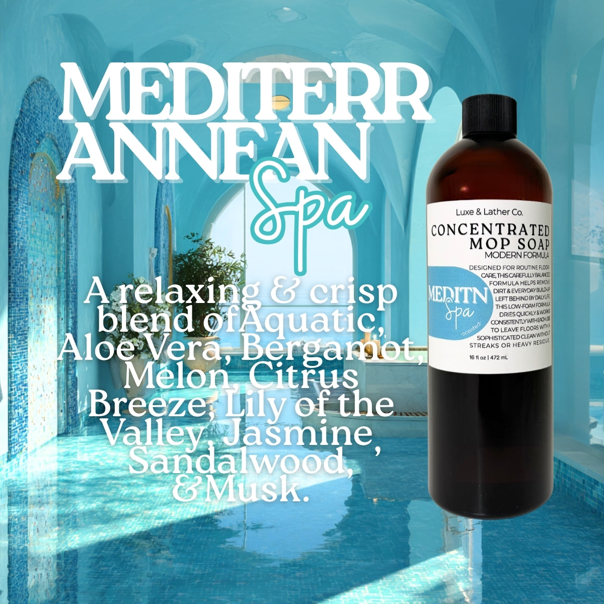 Luxe Mop Soap Floor Cleaner Concentrated Solution Scent Variety Low-Foam Quick-Drying Formula for Everyday Use